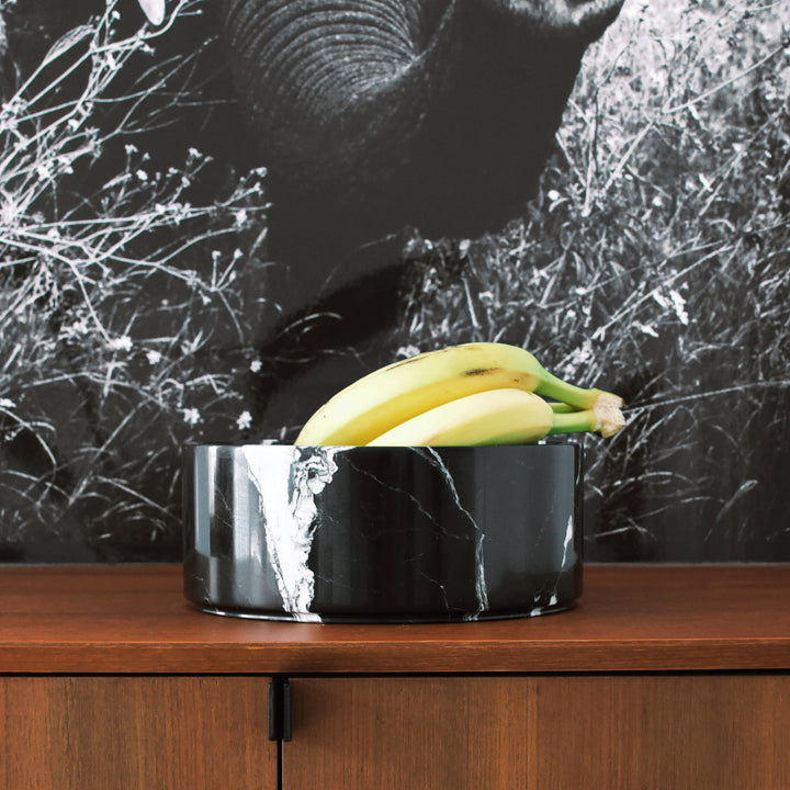 Schwarze Marmor Obstschale
