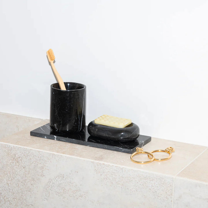 Schwarzes Marmor Badezimmer Set