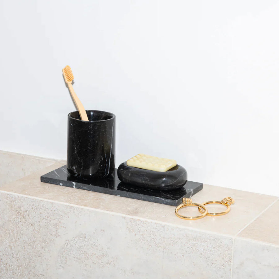 Schwarzes Marmor Badezimmer Set