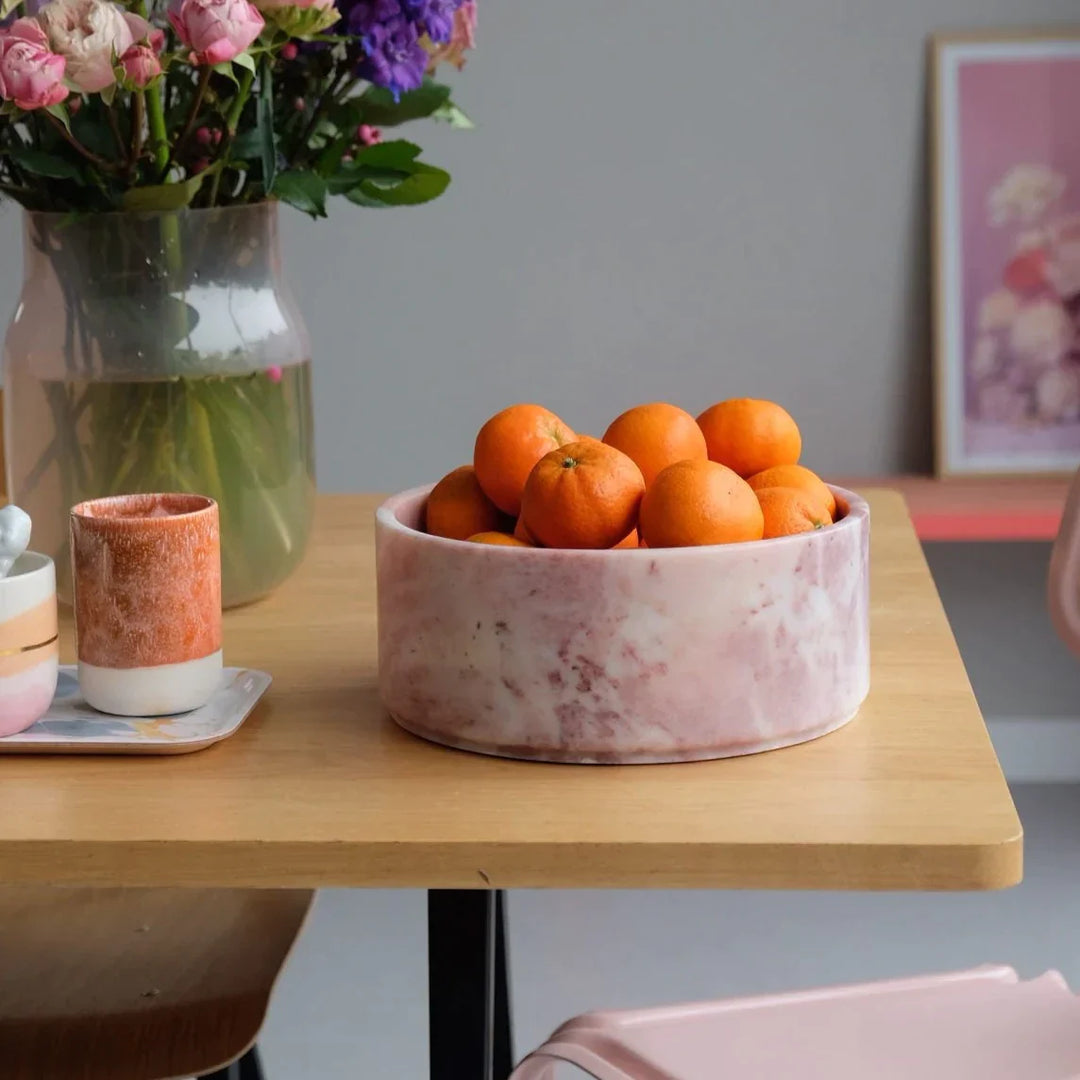 Rosa Marmor Obstschale