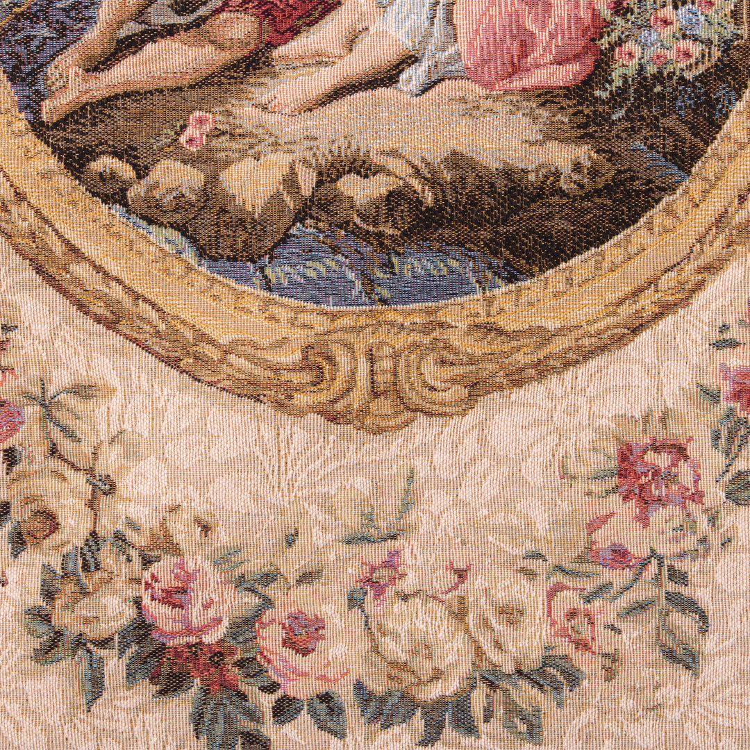 Sérénade – Gobelin Wandteppich (Jacquard gewebt) – Cremefarbener Hintergrund – Klein