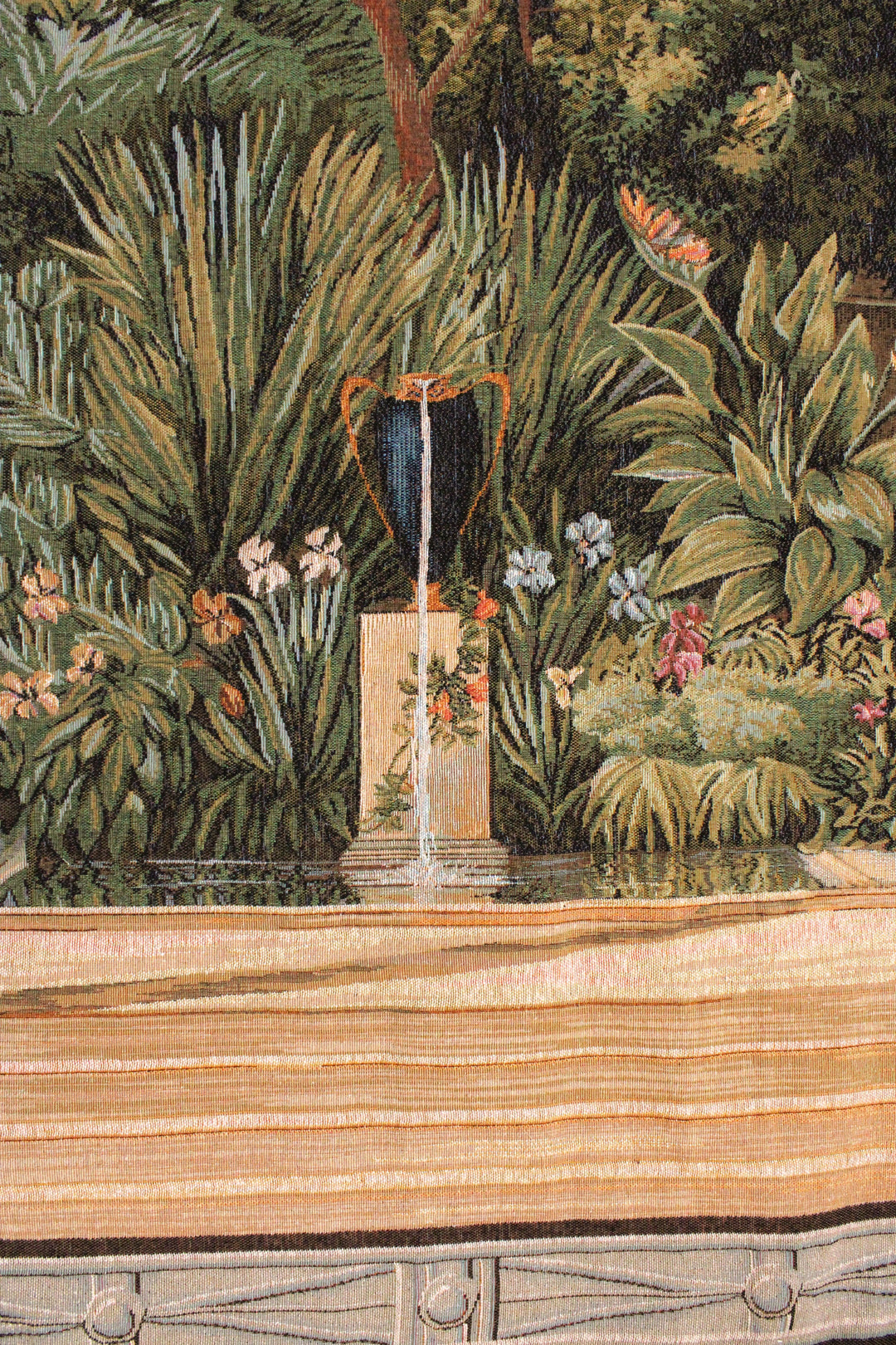 Grüner Gobelin Wandteppich – Malmaison Pflanzenmotiv (Jacquard gewebt)