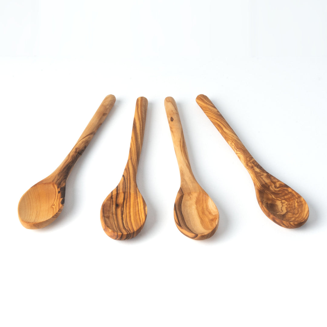 Handgefertigtes Olivenholz-Löffelset (4-teilig)