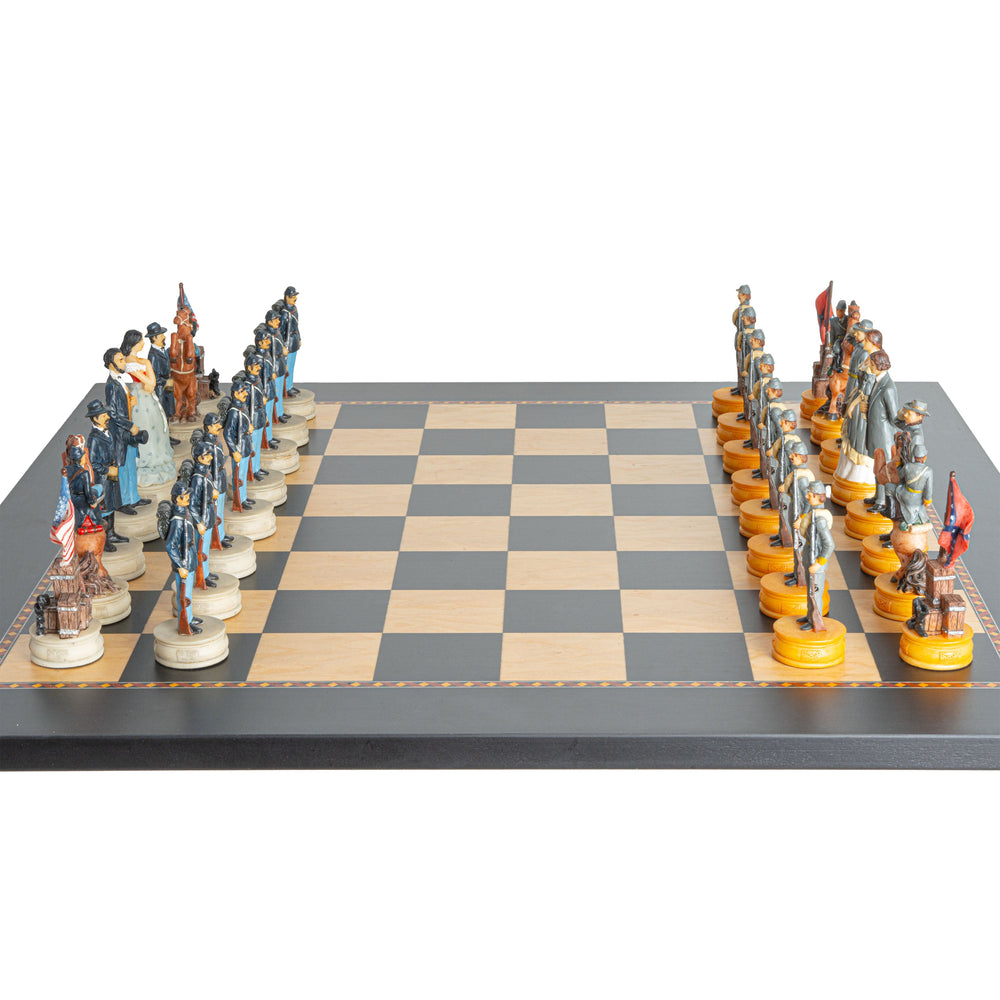 Schachfiguren-Set zum Thema Amerikanischer Bürgerkrieg