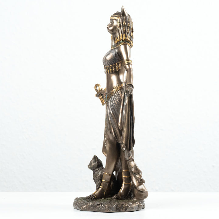 Bastet Statue Aegyptische Goettin der Fruchtbarkeit (Kaltguss-Bronze Skulptur)
