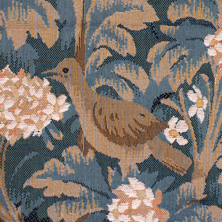 Grüner Gobelin Wandteppich – Vögel im Baum (Jacquard gewebt)