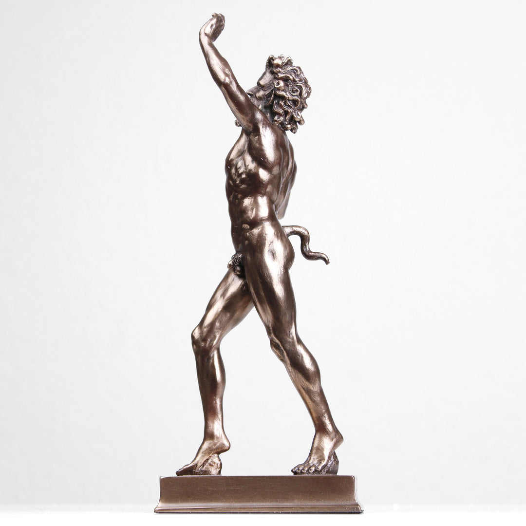 Tanzender Faun von Pompeji (Bronzierte Skulptur aus Kunstharz)