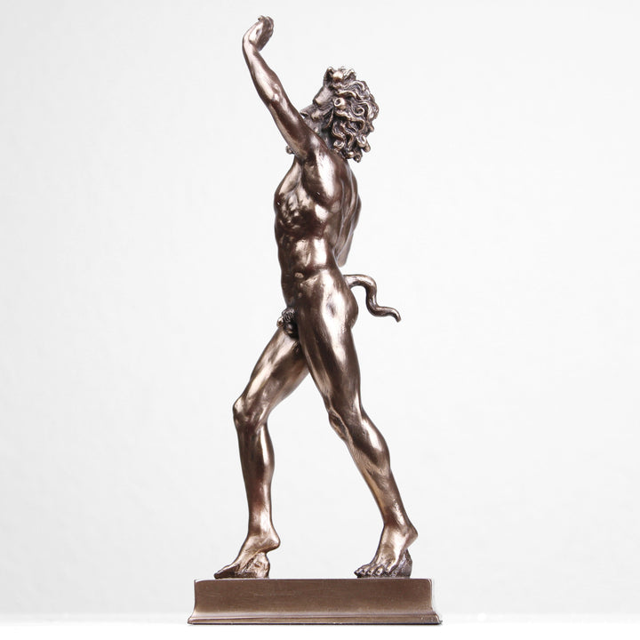 Tanzender Faun von Pompeji (Bronzierte Skulptur aus Kunstharz)