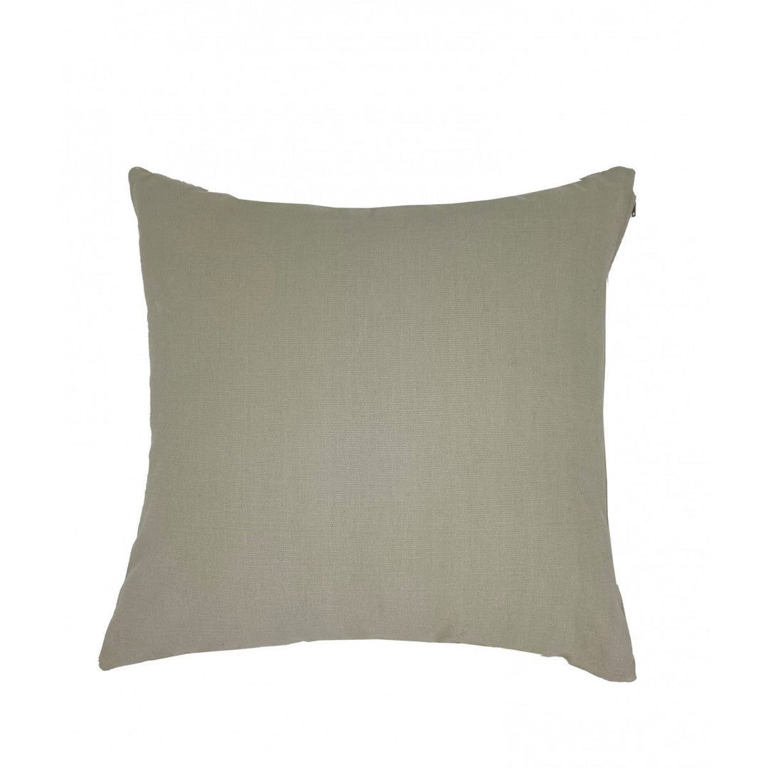 Grauer Kissenbezug – Dekorative Doldenblume (Jacquard gewebt)