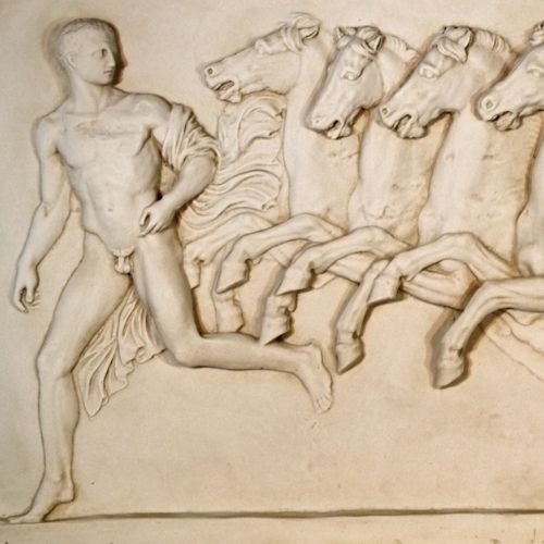 Eos im Streitwagen Flachrelief (Links)