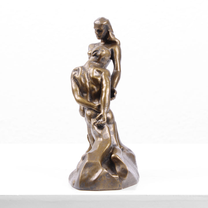 Ewiges Idol Statue (Liebespaar von Rodin) – Bronzierte Skulptur aus Kunstharz