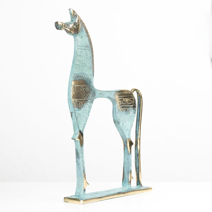 Griechisches geometrisches Pferd – Museumsinspiriert (Messing Skulptur)