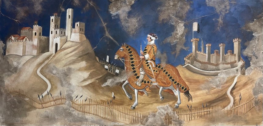 Guidoriccio da Fogliano bei der Belagerung von Montemassi Fresko Gemälde