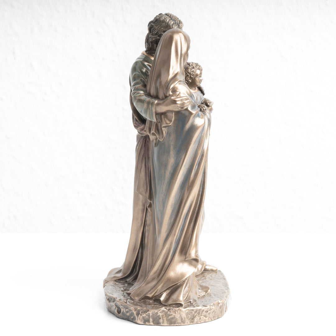 Heilige Familie Statue – Beschützer christlicher Familien (Bronzierte Skulptur aus Kunstharz)