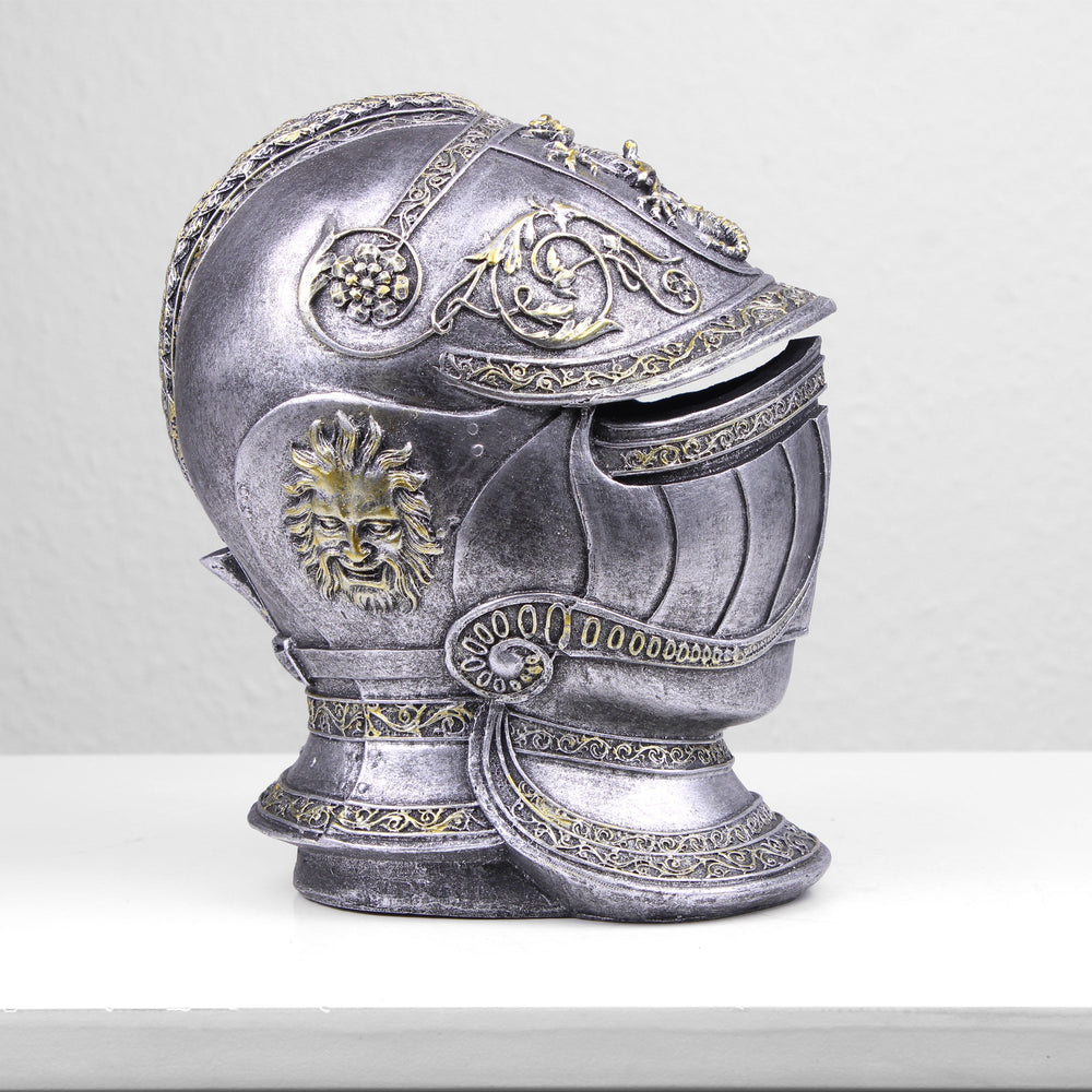 Ritter Mittelalterlicher Helm Spardose (Kaltguss-Bronze Skulptur)