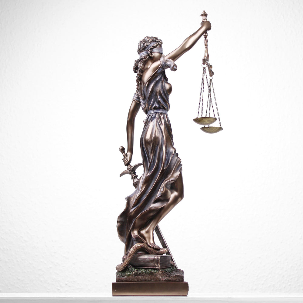 Justitia Skulptur der Themis (Bronzierte Skulptur aus Kunstharz)
