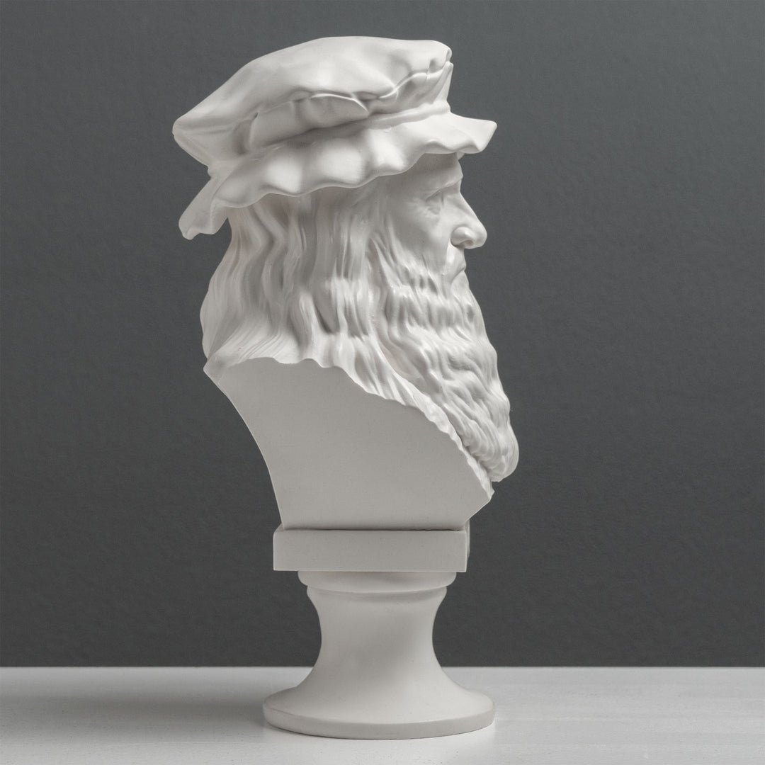 Leonardo da Vinci Büste – Meister der Renaissance (Weiße Statue)