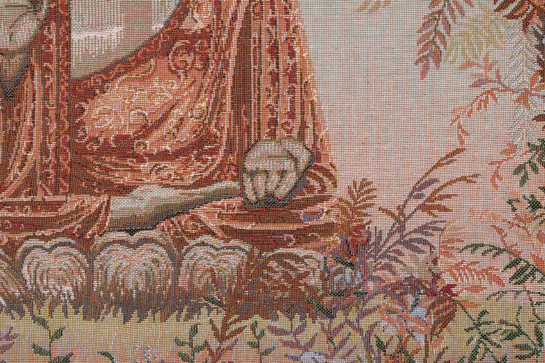 Meditierender Buddha – Gobelin Wandteppich (Jacquard gewebt)