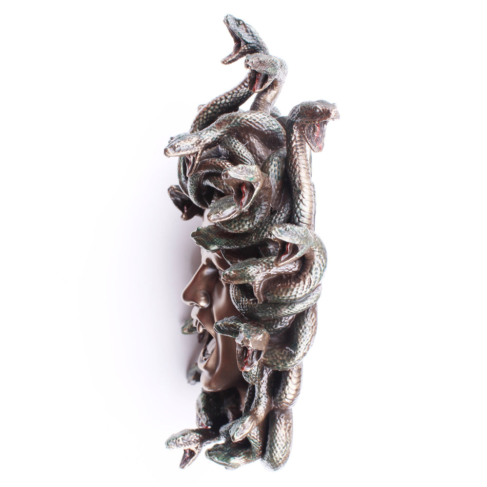 Medusa Kopf Wandrelief (Kaltguss-Bronze Skulptur)