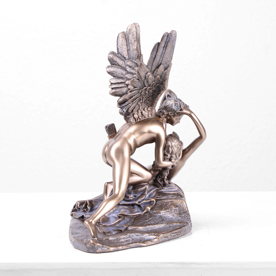 Psyche Durch Amors Kuss Erweckt (Bronzierte Skulptur aus Kunstharz)