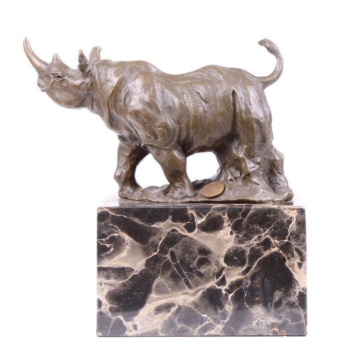 Nashorn Statue (Bronze, Wachsguss)