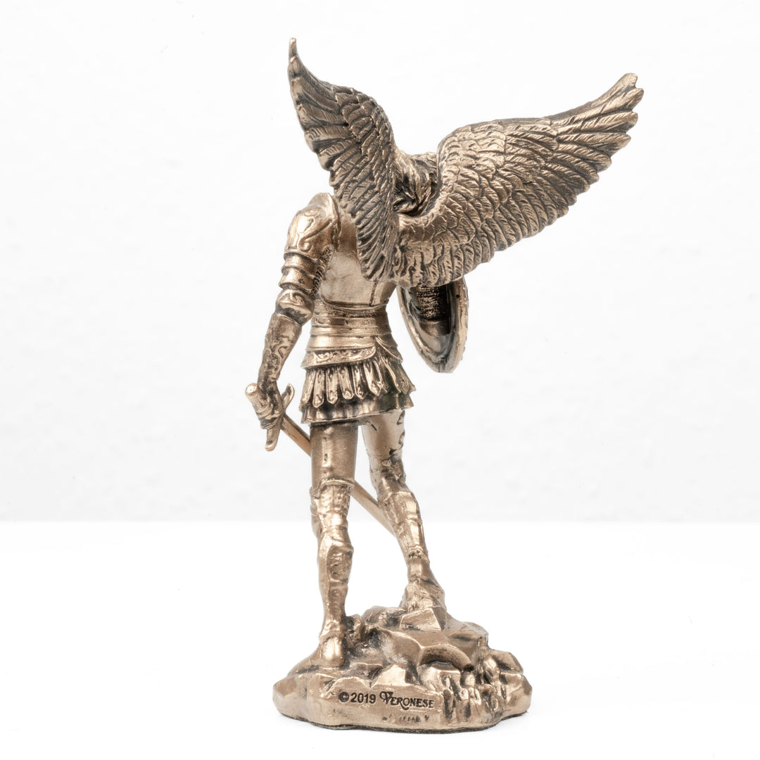 Heiliger-Michael-Erzengel-Figur – Verteidiger des Himmels (kleine Statue aus Kaltgussbronze)