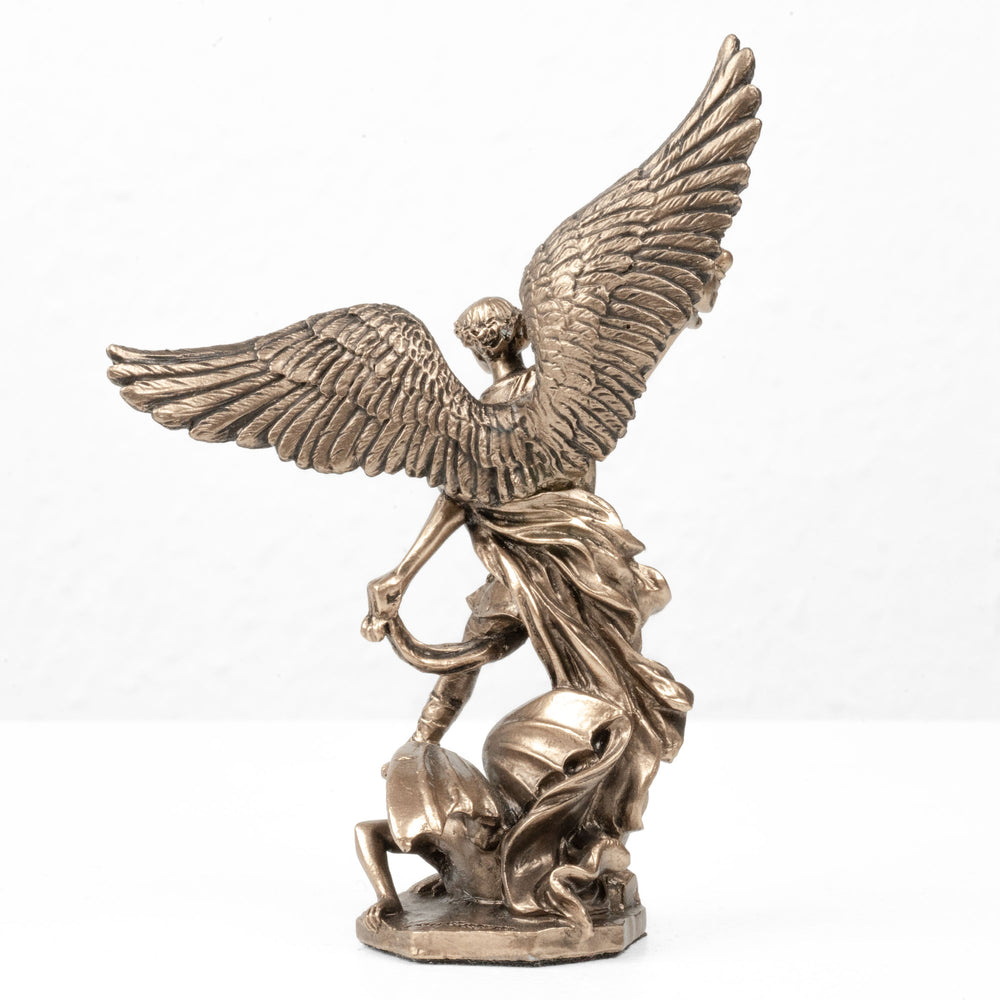 Heiliger-Michael-Erzengel-Figur (kleine Statue aus Kaltgussbronze)