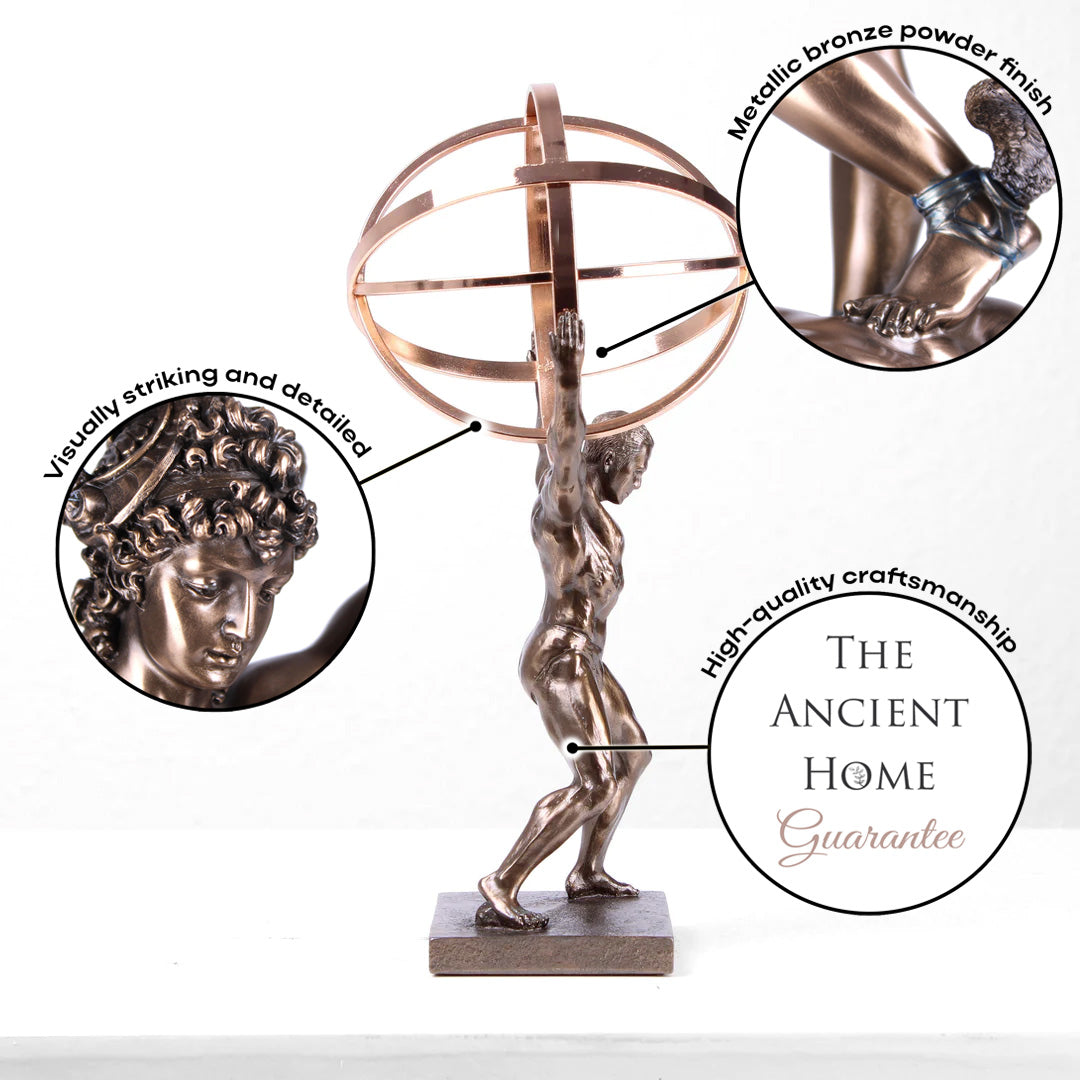 Atlas Skulptur (Bronzierte Skulptur aus Kunstharz)