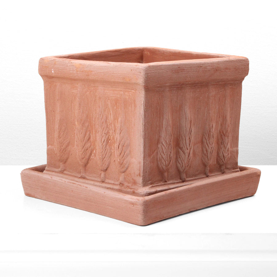 Kleine Quadratische Terrakotta Vase