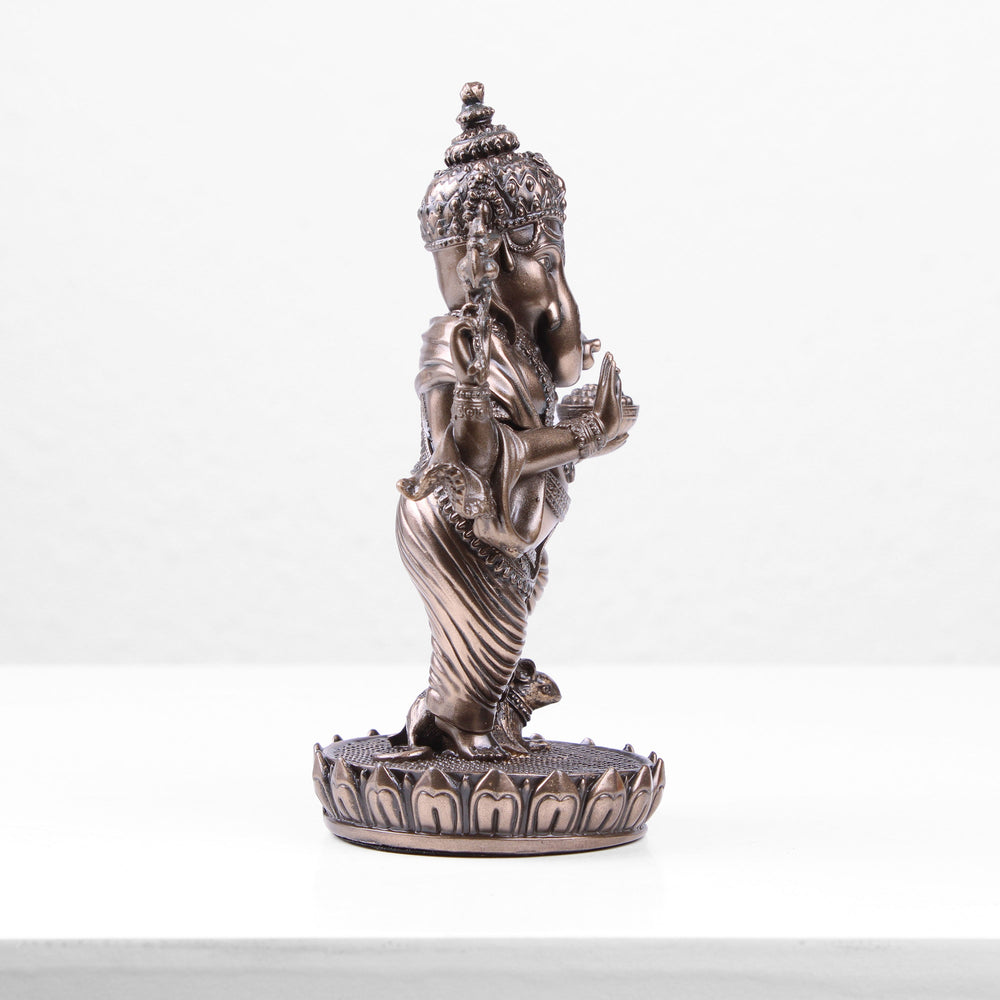 Stehender Ganesha auf Lotos Sockel (Kaltguss-Bronze Skulptur)