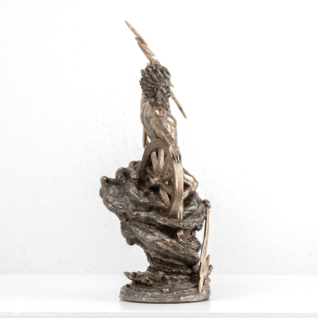 Taranis Statue — Keltischer Gott des Donners (Kaltgussbronze-Skulptur)