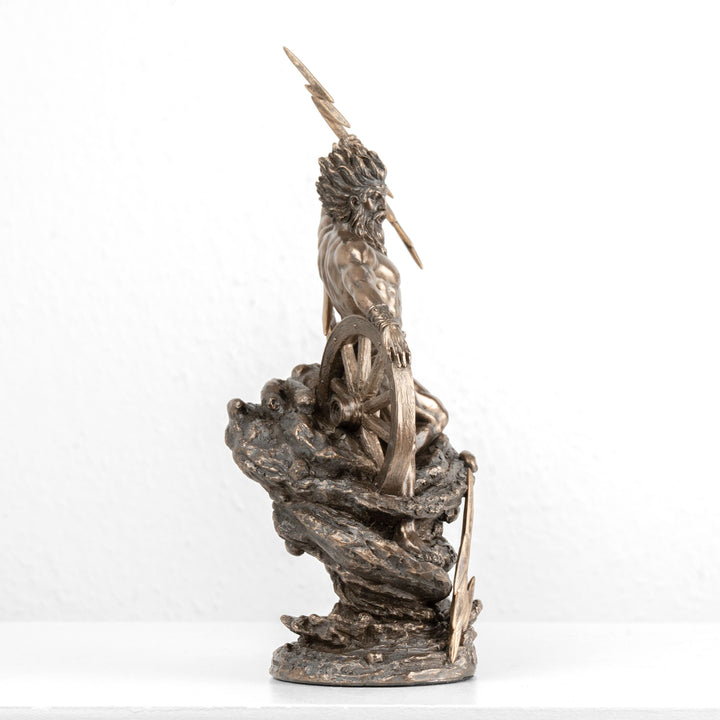 Taranis Statue — Keltischer Gott des Donners (Kaltgussbronze-Skulptur)