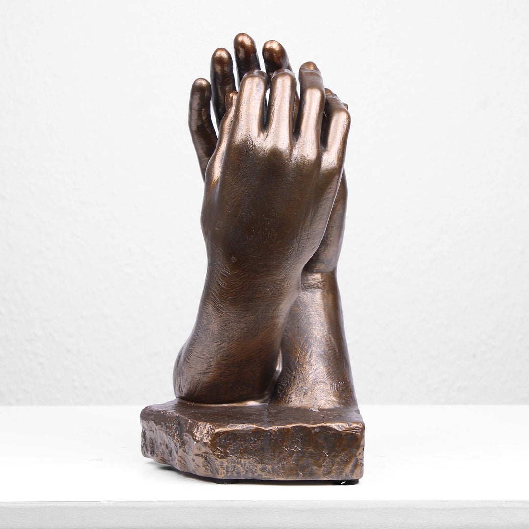 Die Kathedralen-Hand Statue von Rodin (Bronzierte Skulptur aus Kunstharz) – Groß