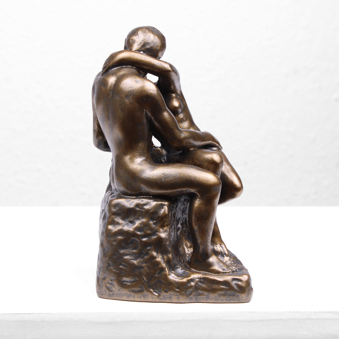 Der Kuss Statue von Rodin (Bronzierte Liebespaar Skulptur aus Kunstharz)
