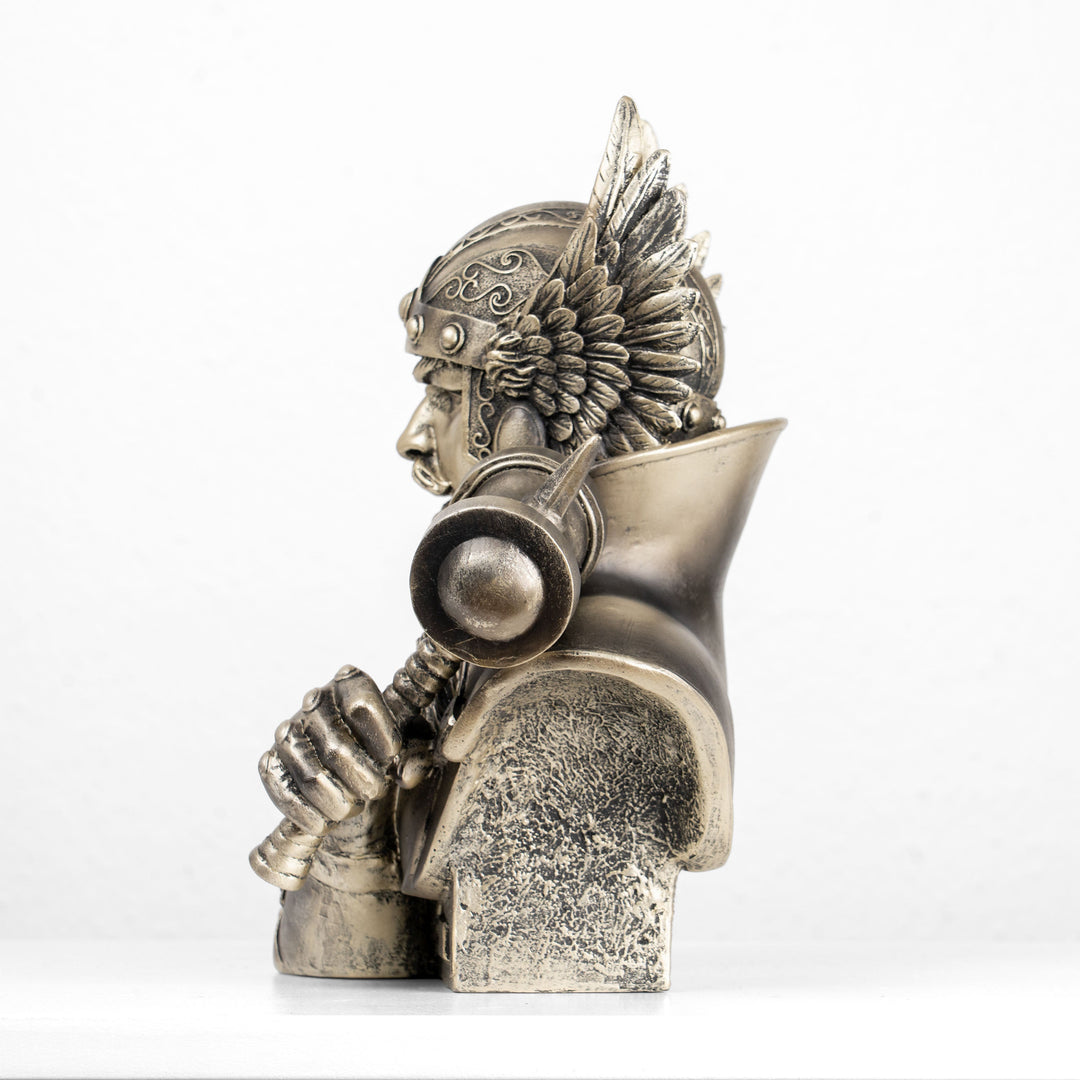 Thor Büste — Nordischer Donnergott mit Mjölnir (Kaltgussbronze-Statue)