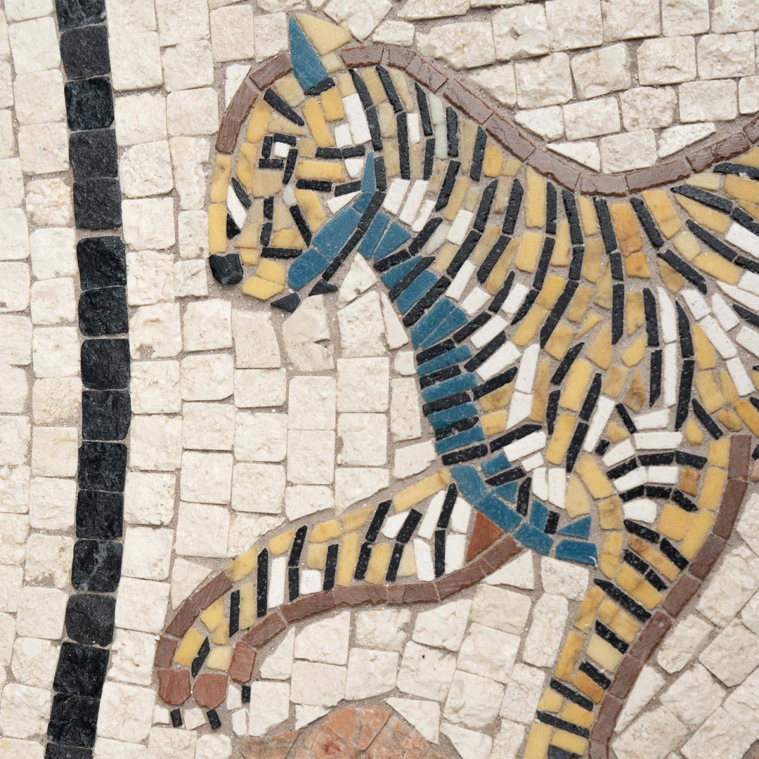 Tiger Marmor-Mosaik (Fragment)
