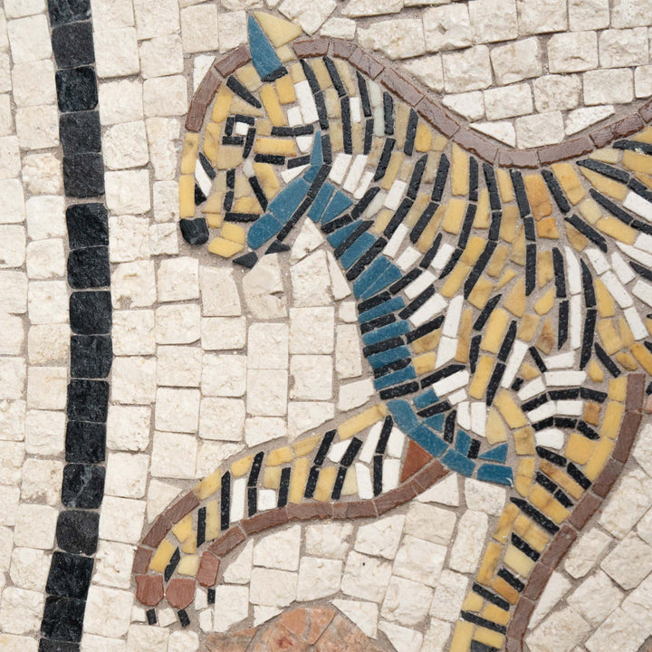 Tiger Marmor-Mosaik (Fragment)