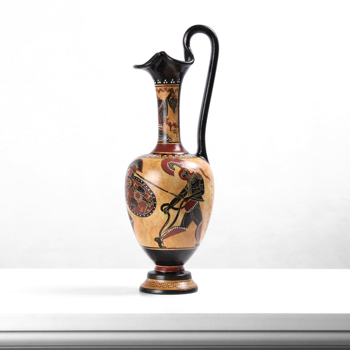 Antike griechische schwarzfigurige Vase mit Athena