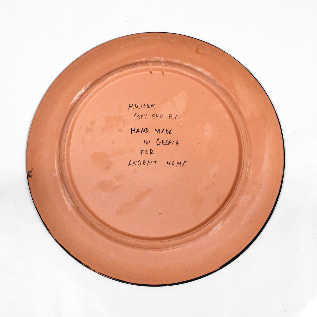 Griechischer rotfiguriger Teller mit Athena und Theseus