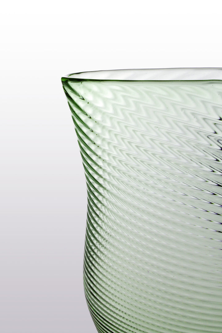 Römischer Glasbecher mit linearem Relief (Groß) im Set von 2