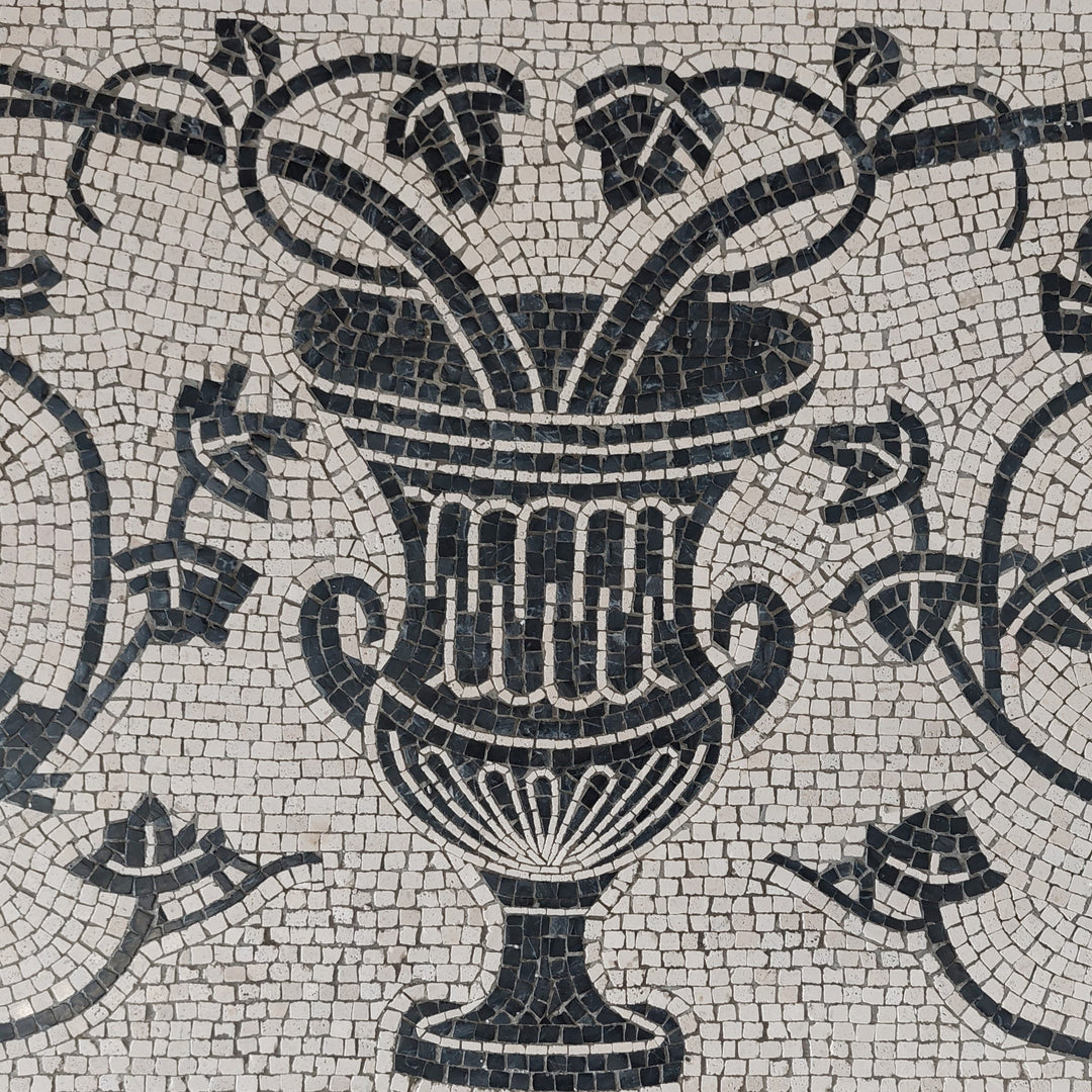 Reben im Krater Marmor-Mosaik