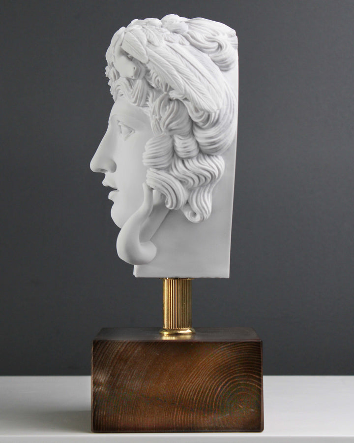 Medusa Kopf Statue auf Sockel
