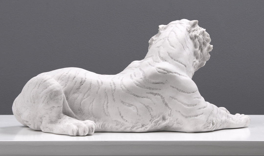 Tiger liegend und brüllend Statue (Klein)