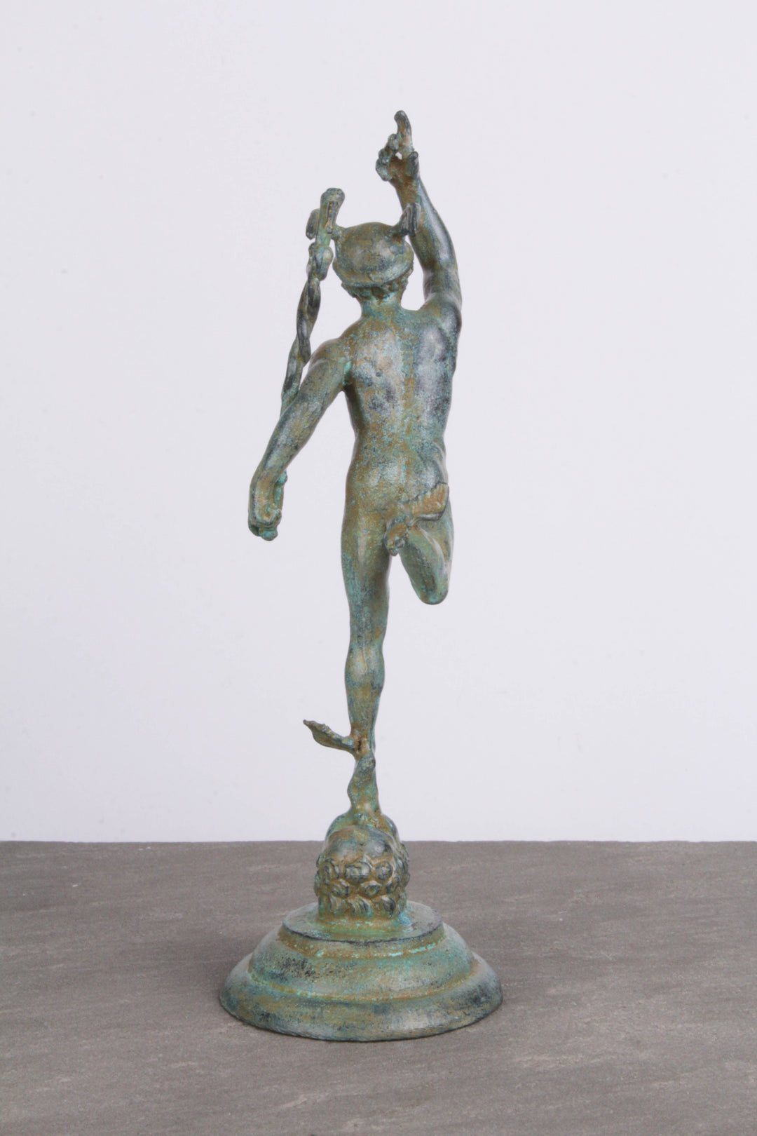 Giambologna Merkur Figur (Grüne Bronze)