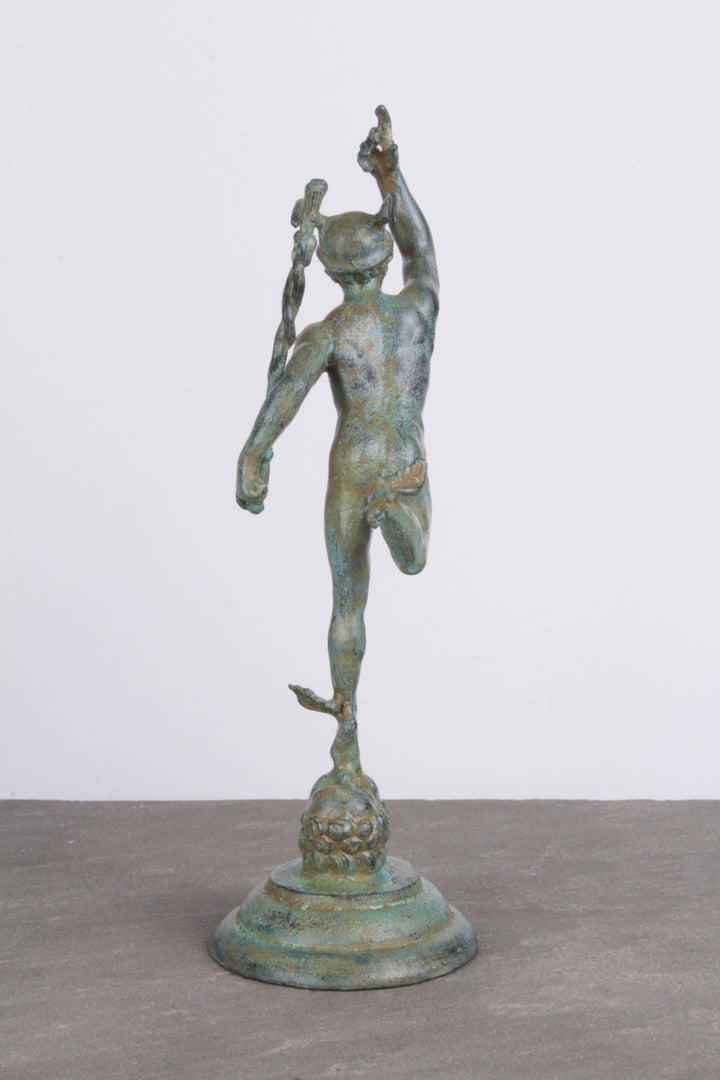 Giambologna Merkur Figur (Grüne Bronze)