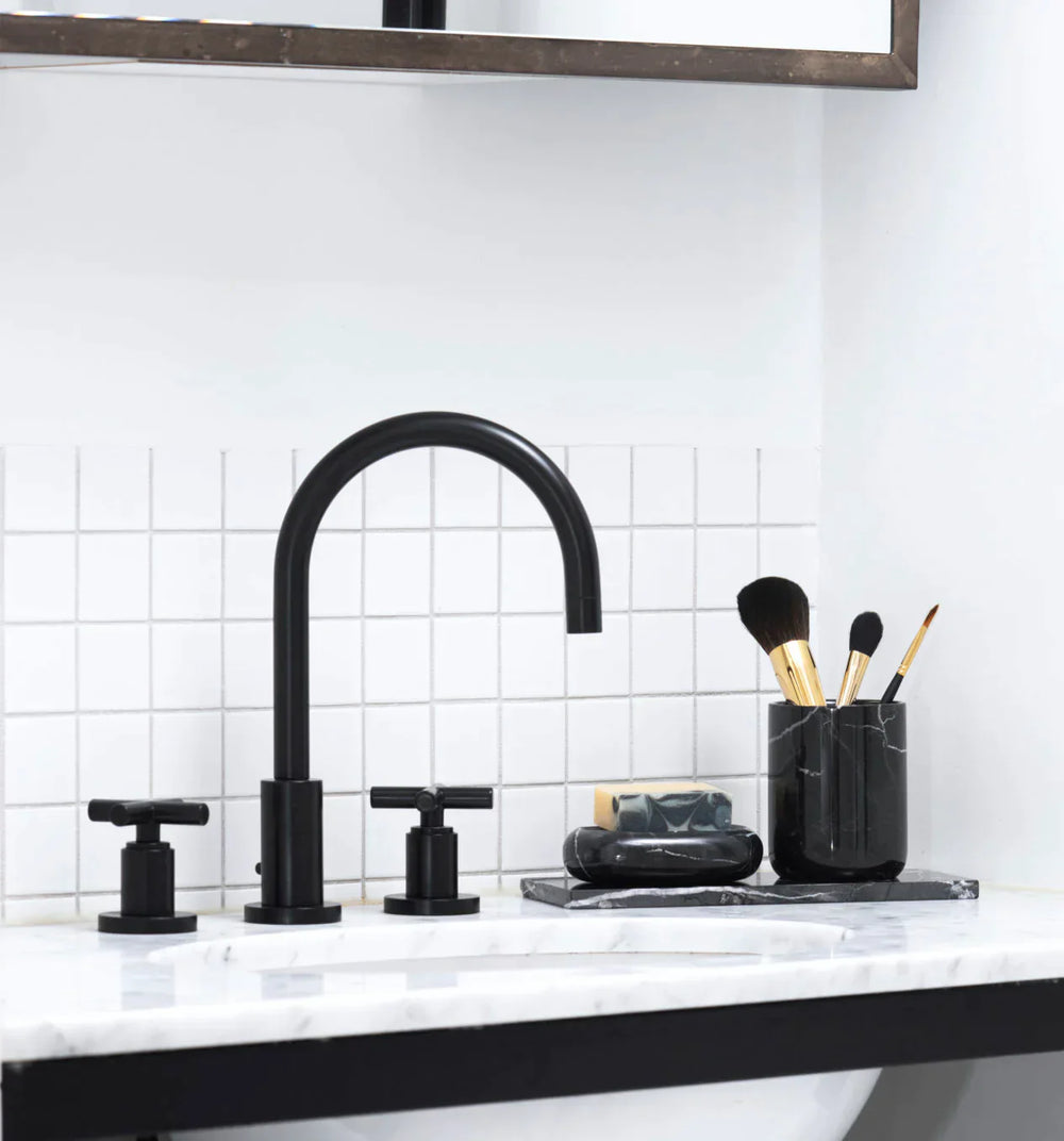 Schwarzes Marmor Badezimmer Set