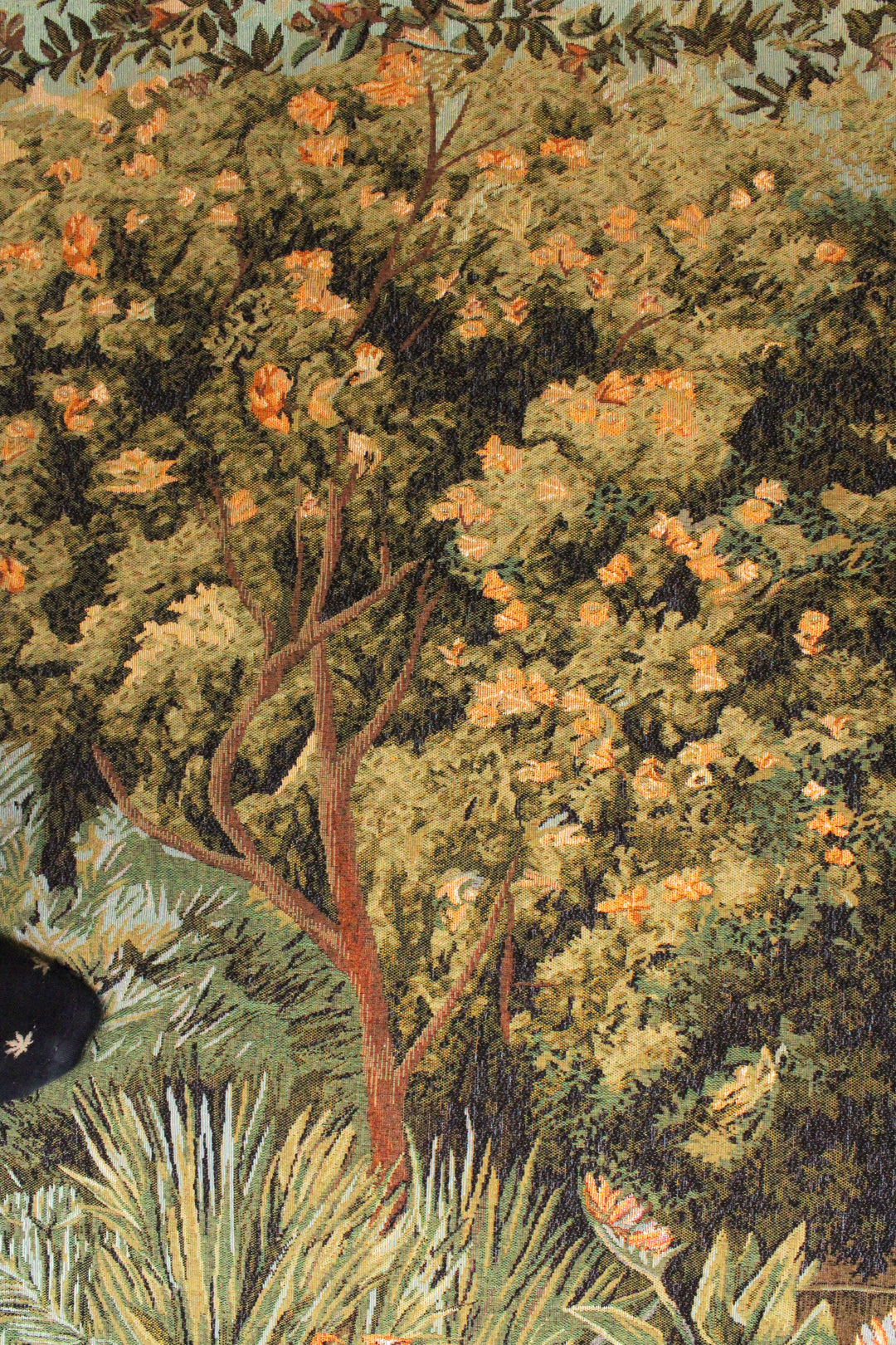 Grüner Gobelin Wandteppich – Malmaison Pflanzenmotiv (Jacquard gewebt)