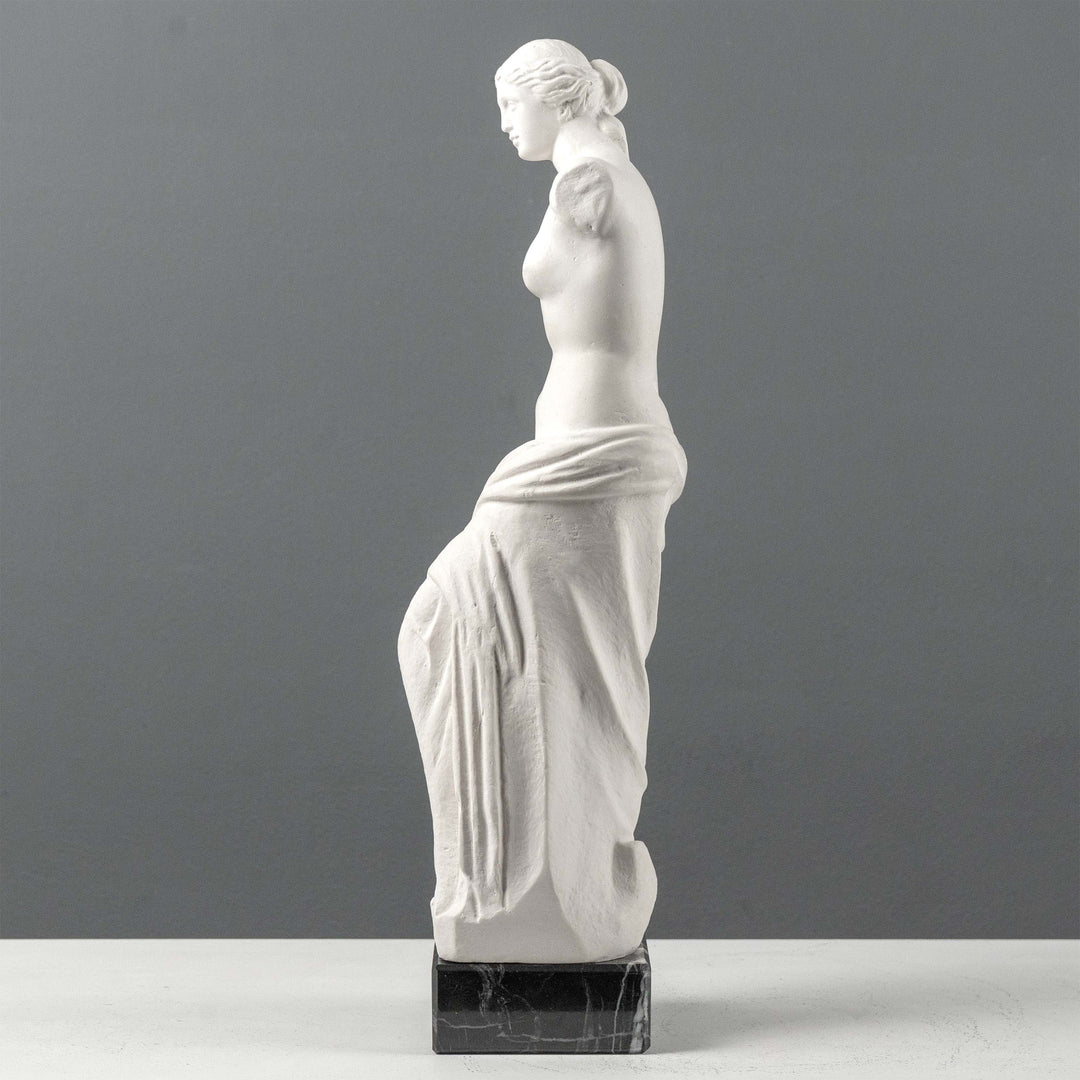 Venus von Milo Büste mit schwarzem Marmorsockel
