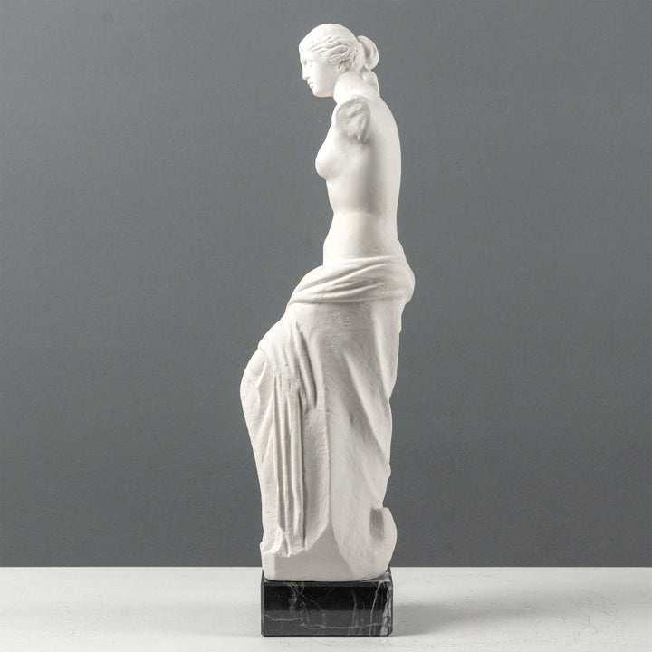 Venus von Milo Büste mit schwarzem Marmorsockel