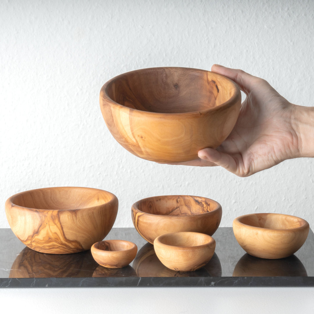 Handgefertigtes Olivenholz-Schalenset (6-teilig)